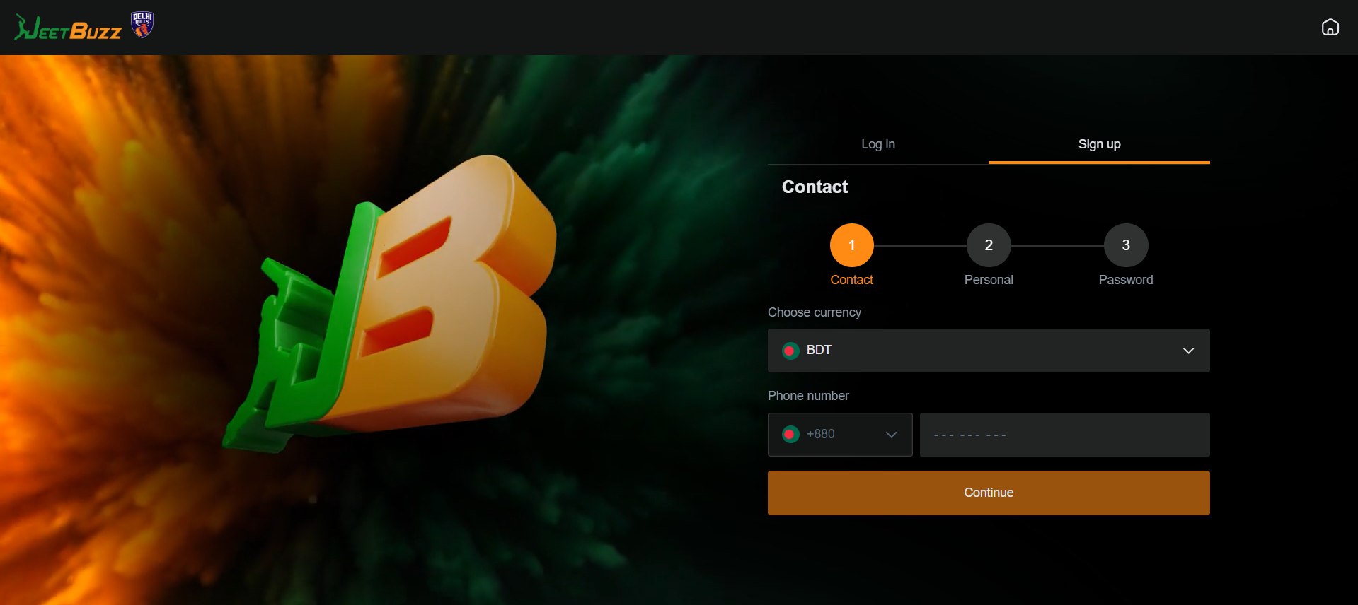 Signup for BetVisa Bangladesh account easily